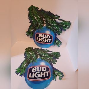 Vintage diecut Budweiser Bud Light Beer anheuser busch 1993 holiday Christmas 2